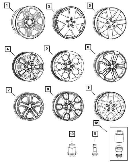 Wheels, Tires and Hardware for 2018 Jeep Wrangler JK #0