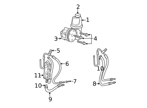 Pump & Hoses for 2004 Dodge Dakota #1