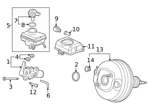 Master Cylinder - Components On Dash Panel for 2014 Audi RS5 #0