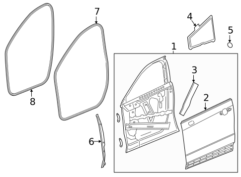Door & Components for 2022 Cadillac XT4 #1
