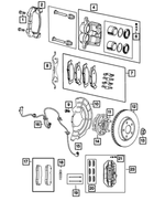 68138844AA - Brakes: Disc Brake Caliper Adapter, Right Or Left for Mopar Image