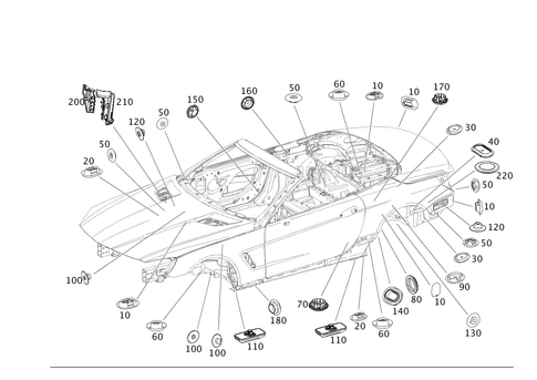 Expansion Plugs, Grommets for 2016 Mercedes-Benz SL550 #0