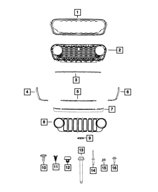 7HQ99RXFAA - Exterior Ornamentation: Texture Grille for Mopar Image