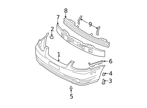 Bumper & Components - Front for 2003 Hyundai Accent #0