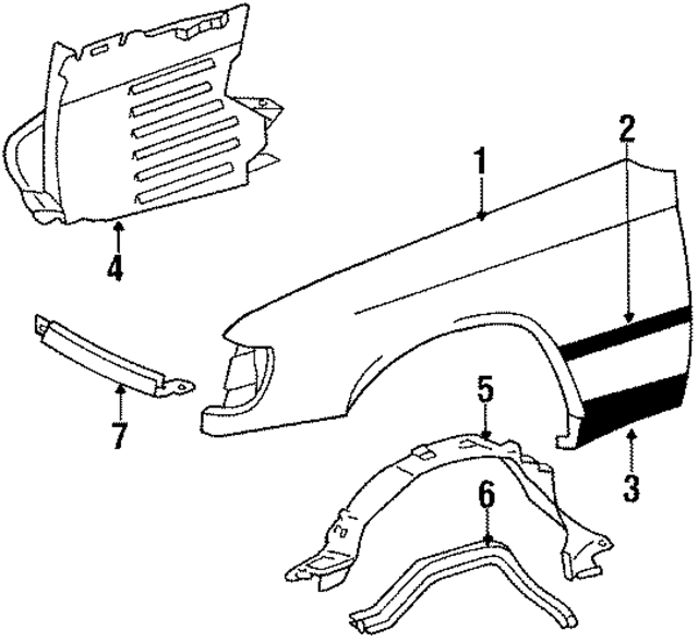 1248804718 - Body: Fender for Mercedes-Benz Image