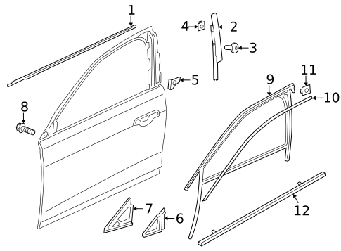Exterior Trim - Front Door for 2020 Audi A8 Quattro #0