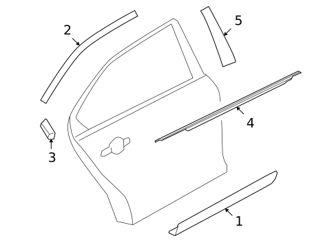 Exterior Trim - Rear Door for 2017 Ford Special Service Police Sedan #0