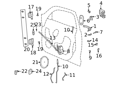 Lock & Hardware for 2002 Chrysler PT Cruiser #0