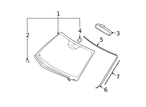 Glass - Windshield for 2012 Hyundai Elantra #0