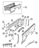 68079527AA - Body Sheet Metal Except Doors: Box Side Reinforcement, Left for Mopar Image