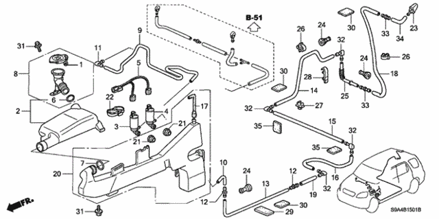 Windshield Washer (2) for 2003 Honda CR-V #0