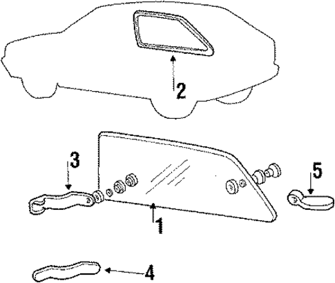 Glass & Hardware for 1989 Hyundai Excel #1