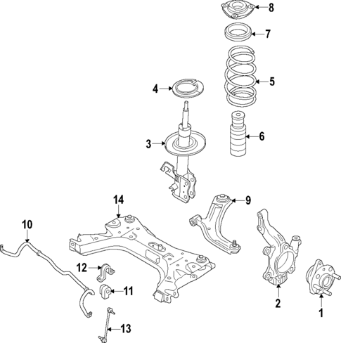thumbnail image 2 of Unity Automotive Front Complete Strut & Coil Spring Assemblies (Pair) For 2013-2020 Nissan NV200 2 of 5