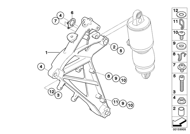 46517708680 - : Screw - M12X50 for BMW-Motorrad Image