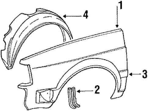 Exterior Trim - Fender for 1992 Volkswagen Fox #0
