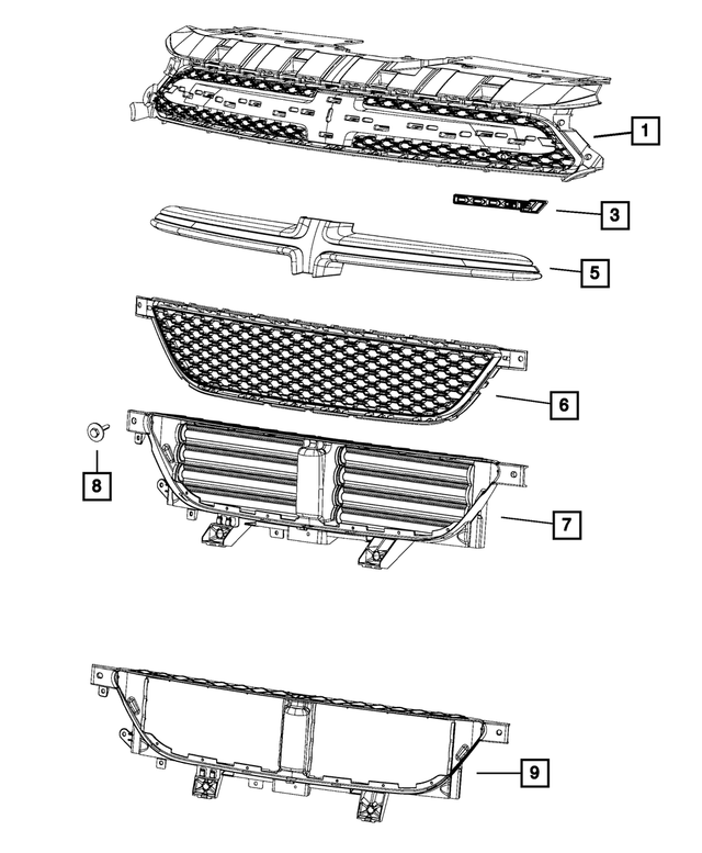 68193440AC - Exterior Ornamentation: Grille Crosshair for Mopar Image