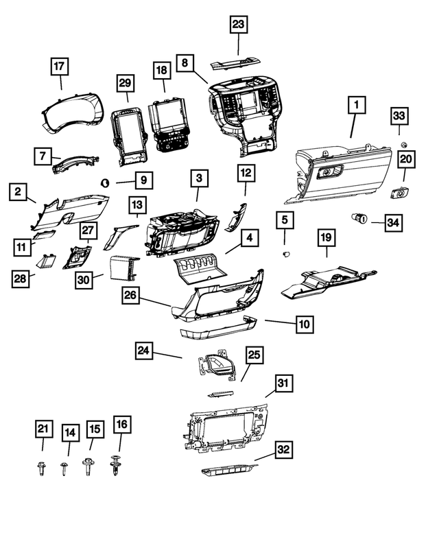 6YK16TX7AA - Interior Trim: Instrument Panel Glove Box for Mopar Image image