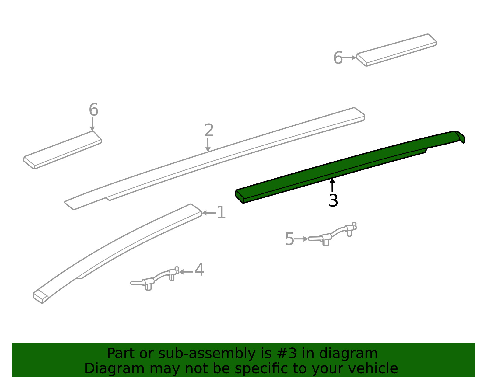 7555442060 - 2023-2024 Subaru Solterra - Roof Rail | Subaru Parts HQ