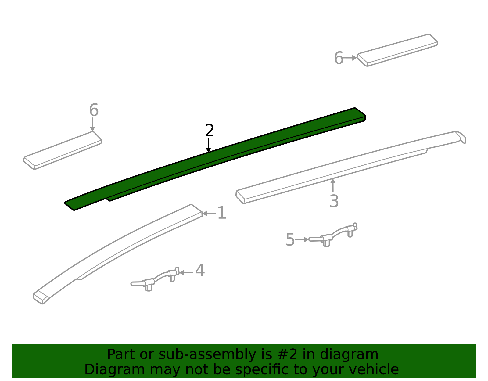 7555542040 - 2023-2024 Subaru Solterra - Roof Rail | Subaru Parts HQ