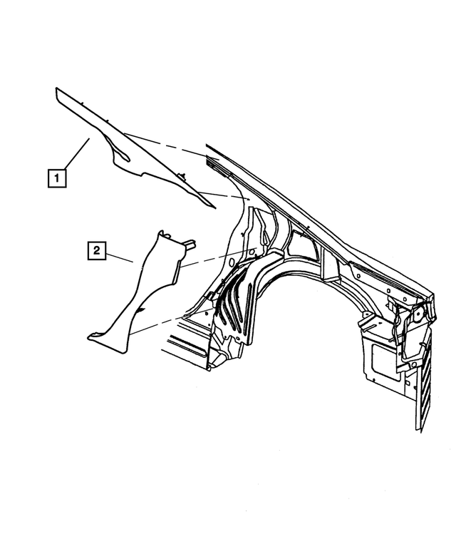 LL90TL2AE - Interior Trim: Quarter Trim Panel, Right for Mopar Image