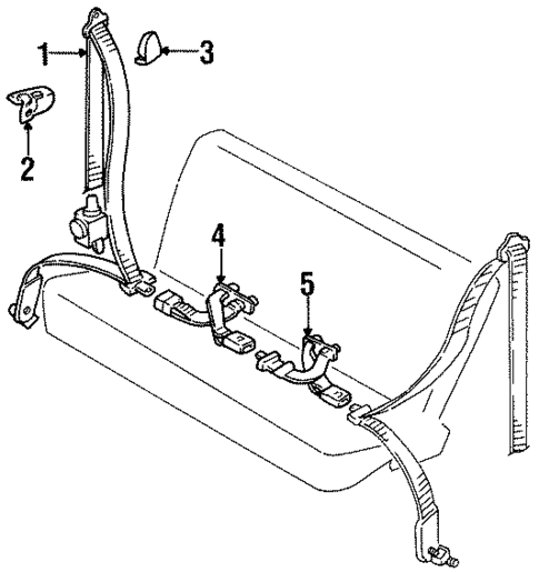 Rear Seat Belts for 1998 Mazda MPV #0