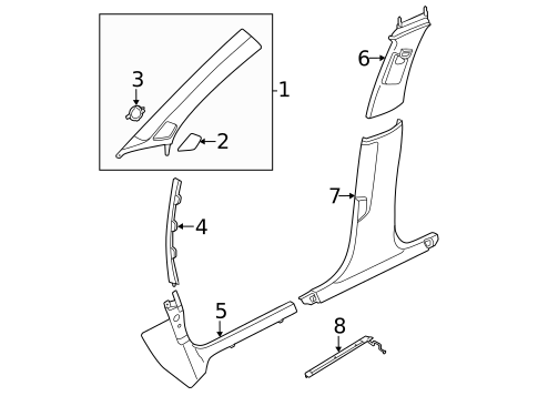 Interior Trim - Pillars for 2024 Audi A3 Quattro #0