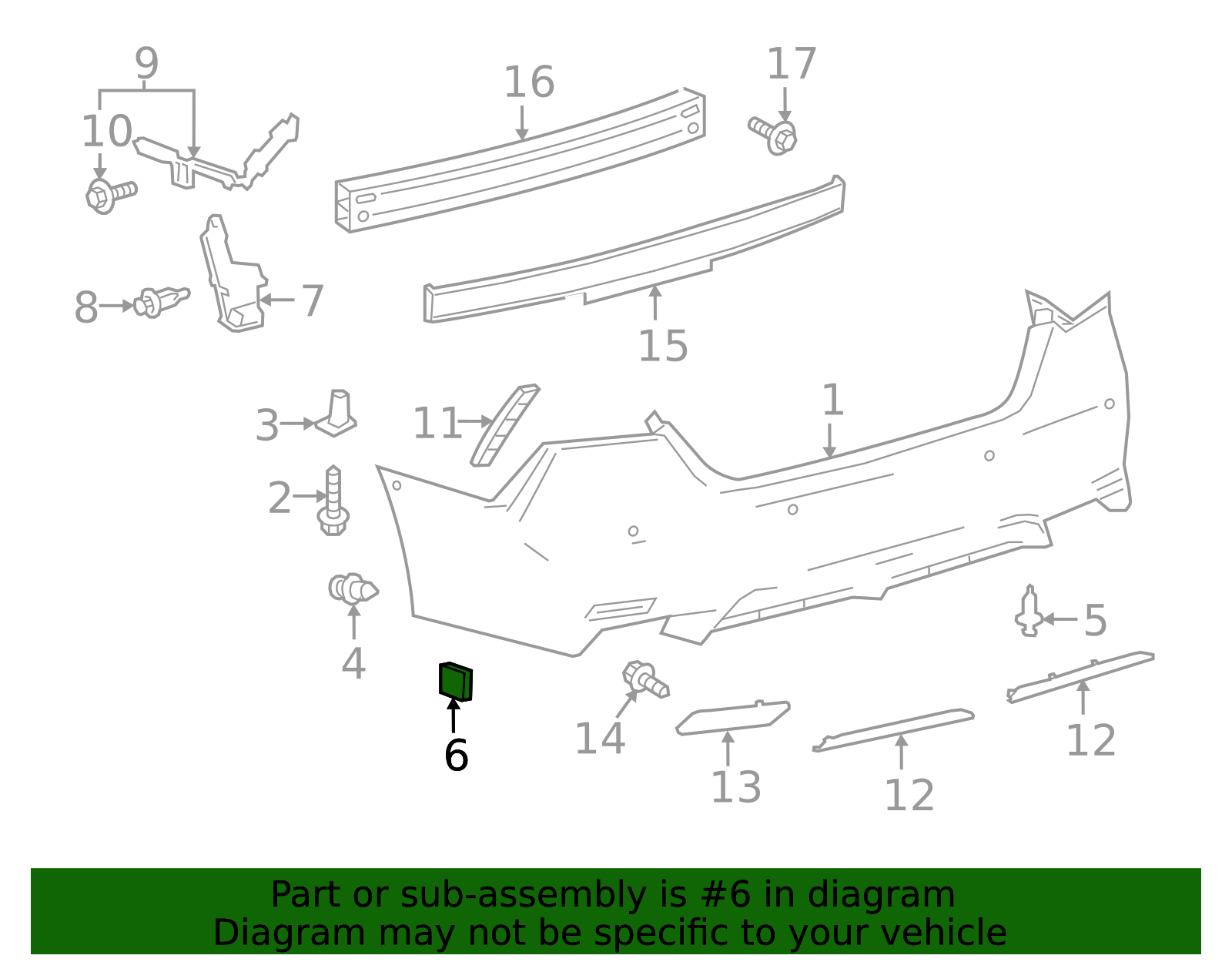 52463-33100 - Bumper Cover Insulator 2018 Toyota Camry | Longo Toyota Parts