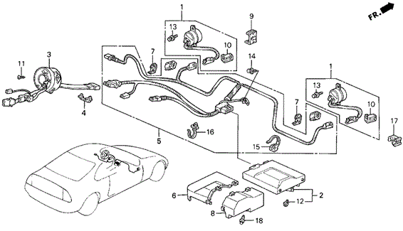 SRS Unit (1) for 1993 Honda Prelude #0