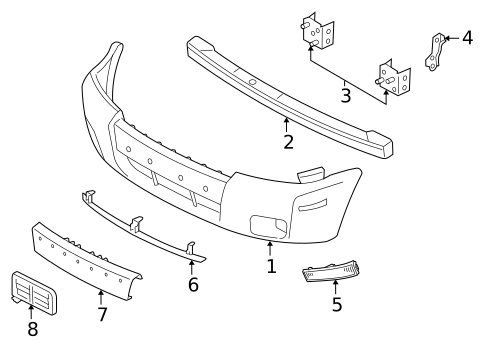 Bumper & Components - Front for 2007 Mercury Mariner #0
