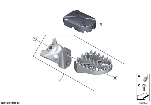 46717108047 - Frame and Mounting Parts: Footrest Rider Left Enduro -  for BMW-Motorrad Image