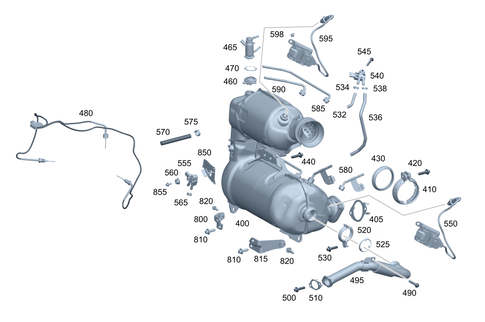 Exhaust System for Four-Cylinder Diesel Vehicles for 2025 Mercedes-Benz GLB 35 AMG&reg; #0