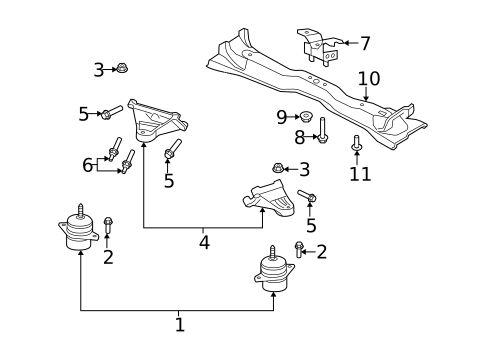 Engine & Trans Mounting for 2010 Ford Mustang #0