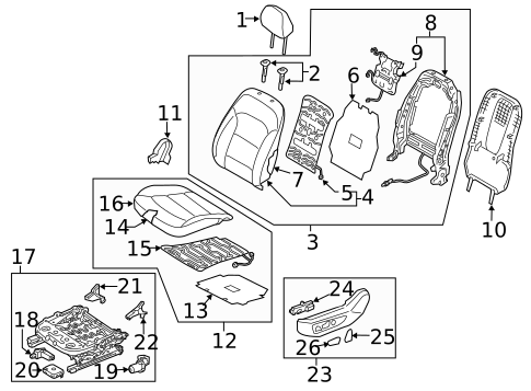 Driver Seat Components for 2017 Hyundai Elantra #0