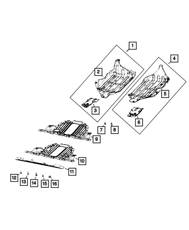 68306725AB - Frame, Bumper and Fascia: Front Belly Pan for Mopar Image