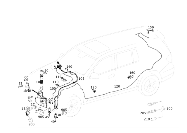 1648690421 - Windshield Washer System, Emergency Equipment: Pump for Mercedes-Benz: GL320, GL350, GL450, GL550, GL63 AMG, GLE300d, GLE350, GLE400, GLE43 AMG, GLE450 AMG, GLE550e, GLE63 AMG, GLE63 AMG S, GLS350d, GLS450, GLS550, GLS63 AMG, ML250, ML320, ML350, ML400, ML450, ML500, ML550, ML63 AMG, R320, R350, R500 Image image