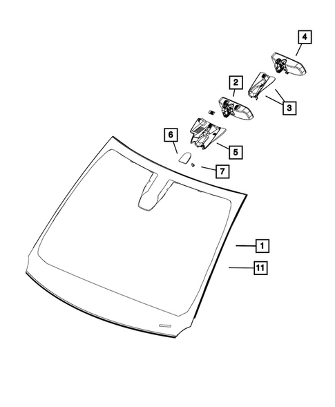 Glass and Interior Rear View Mirror for 2016 Chrysler 200 #0