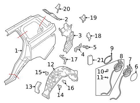 Quarter Panel & Components for 2021 Land Rover Range Rover Sport #0