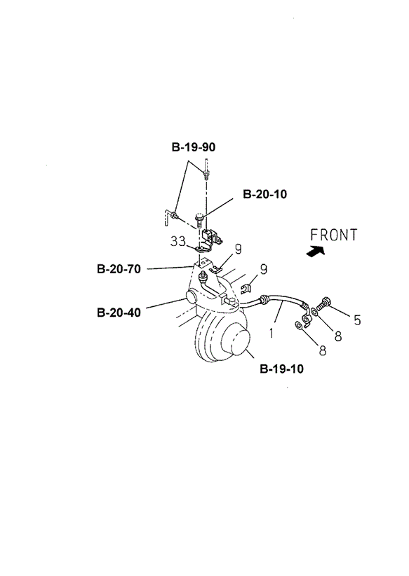 Brake Piping Oil (FR.) for 2000 Honda Passport #0