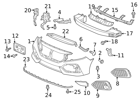 Bumper & Components - Front for 2018 Honda Civic #1