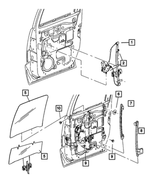 55359559AC - Doors and Related Parts: Rear Door Window Regulator, Left for Mopar Image