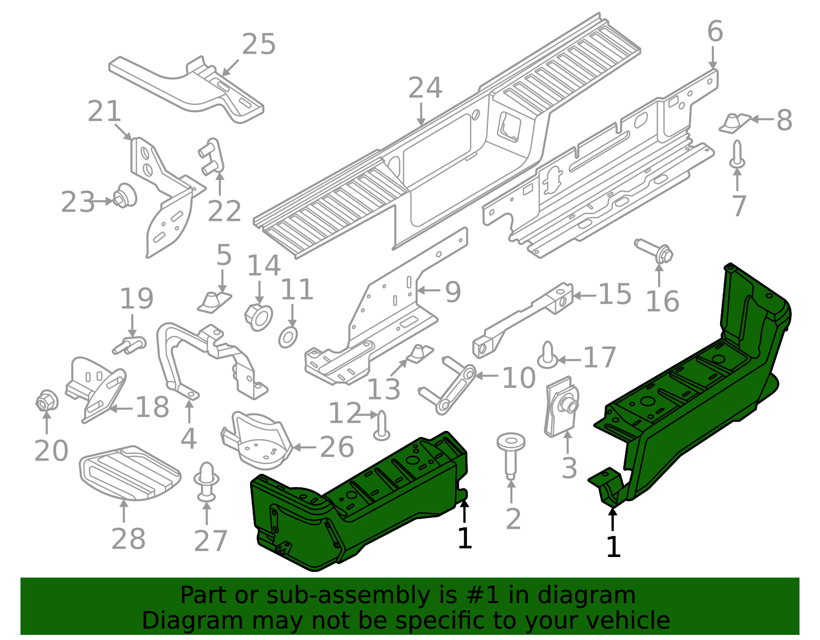 PC3Z-17810-JA - Bumper Face Bar 2023-2026 Ford | Online Ford Parts