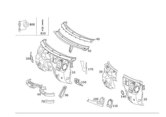 2116251016 - Cowl, Front Panel: Reinforcement for Mercedes-Benz Image image