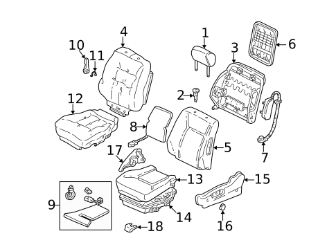 Front Seat Components for 1999 Acura RL #0