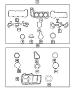 68003564AA - Engine 3.7L Six Cylinder [EKG]: Engine Upper Gasket Package for Mopar Image