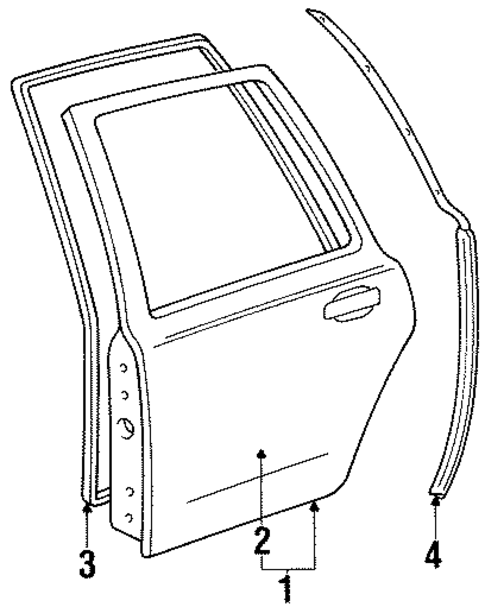 Door & Components for 1997 Lincoln Town Car #1