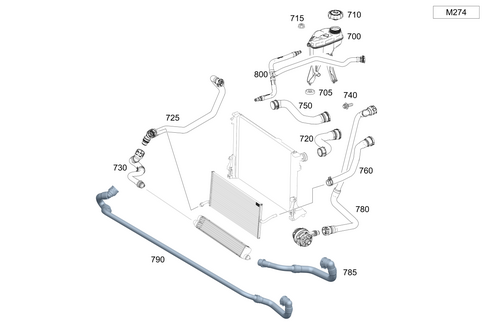 Expansion Tank, Mounting and Hoses for 2019 Mercedes-Benz SLC300 #0