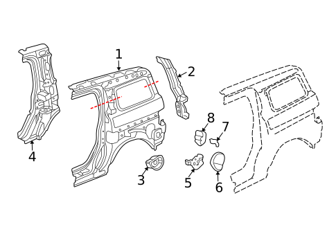 Quarter Panel & Components for 2007 Honda Element #0