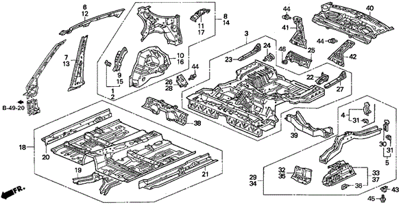 Inner Panel (V6) for 1998 Acura TL #0