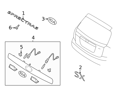 Exterior Trim - Lift Gate for 2008 Kia Spectra5 #0