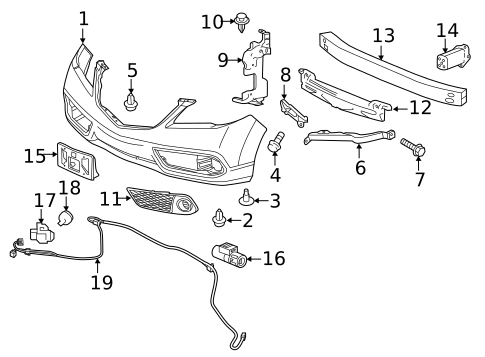 Bumper & Components - Front for 2017 Acura RDX #0